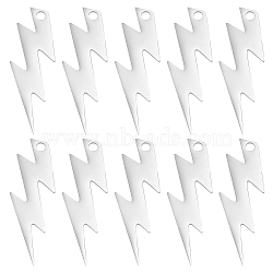 10Pcs 201 Stainless Steel Pendants, Laser Cut, Lightning, Stainless Steel Color, 29x10x1mm, Hole: 1.8mm(STAS-UN0032-23)