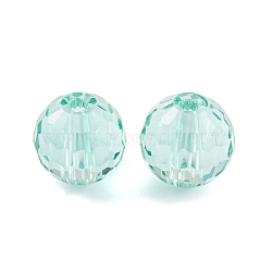 Glass K9 Glass, Imitation Austrian Crystal Beads, Faceted(128 Facets), Round, Light Green, 8mm, Hole: 1.5mm(GLAA-H024-06B-01)