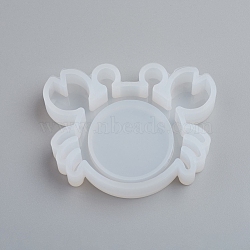 Shaker Mold, Silhouette Silicone Quicksand Molds, Resin Casting Molds, For UV Resin, Epoxy Resin Jewelry Making, Crab, White, 50x63x11mm(DIY-G017-I01)