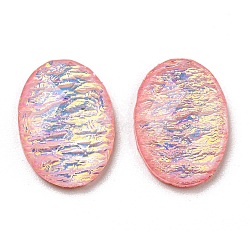 Transparent Epoxy Resin Cabochons, Oval, Pink, 13.5x9.5x3.5mm(CRES-A053-15)