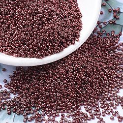 MIYUKI Round Rocailles Beads, Japanese Seed Beads, 11/0, (RR1089) Galvanized Wine, 2x1.3mm, Hole: 0.8mm, about 1111pcs/10g(X-SEED-G007-RR1089)
