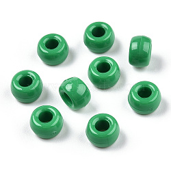 Opaque Plastic Beads, Barrel, Green, 9x6mm, Hole: 3.8mm, about 1950pcs/500g(KY-T025-01-F06)