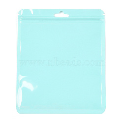 Macaron Color Plastic Yin-yang Resealable Bags, Zip Top Bags, Self Seal Bags, Top Seal, Rectangle, Pale Turquoise, 16.9x14x0.15cm, Unilateral Thickness: 2 Mil(0.05mm)(OPP-N001-01A-05)
