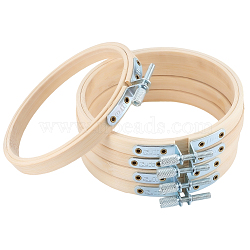 Bamboo Embroidery Hoops, with Iron Findings, Ring, Cornsilk, 105x87.5x10mm, Inner Diameter: 79mm(AJEW-WH20020-316B)