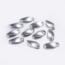 Tarnish Resistant 201 Stainless Steel Links connectors, Oval, Stainless Steel Color, 17x8x1.5mm, Hole: 2mm(STAS-L198-18P)