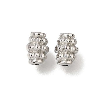 Tibetan Style Alloy Beads, Barrel, Platinum, 6x4.5mm, Hole: 1.2mm, about 2857pcs/1000g