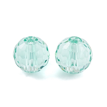 Glass K9 Glass, Imitation Austrian Crystal Beads, Faceted(128 Facets), Round, Light Green, 8mm, Hole: 1.5mm