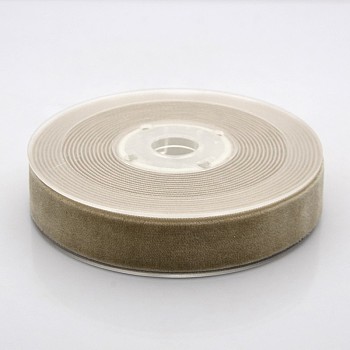 Polyester Velvet Ribbon for Gift Packing and Festival Decoration, Tan, 3/4 inch(19mm), about 25yards/roll(22.86m/roll)