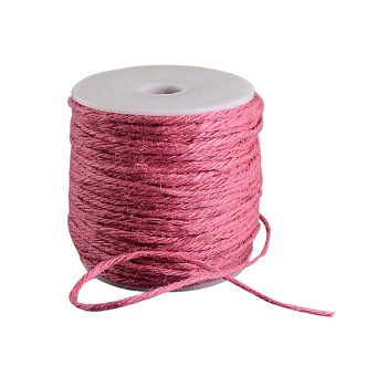Colored Jute Cord, Jute String, Jute Twine, 3-Ply, for Jewelry Making, Indian Red, 2mm, about 109.36 yards(100m)/roll