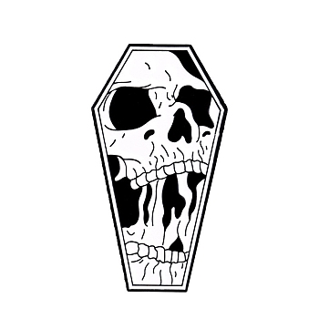 Halloween Creative Horror Skull Punk Alloy with Enamel Brooch, White, 30x22mm
