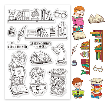 PVC Plastic Stamps, for DIY Scrapbooking, Photo Album Decorative, Cards Making, Stamp Sheets, Book Pattern, 16x11x0.3cm