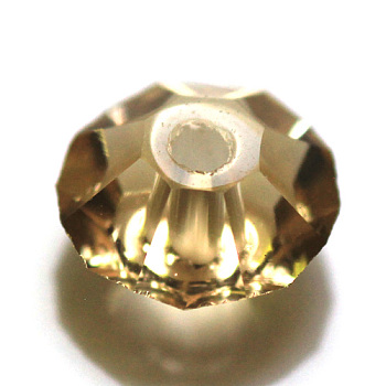 Imitation Austrian Crystal Beads, Grade AAA, Faceted, Flat Round, Gold, 6x3.5mm, Hole: 0.7~0.9mm