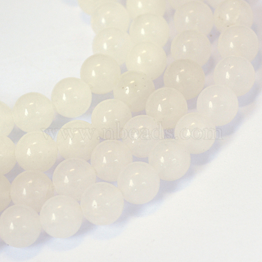 Natural White Jade Round Bead Strands(G-E334-8mm-13)-1