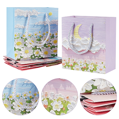 24Pcs 4 Styles Paper Gift Bags with Polyester Handles(CARB-NB0001-13)-4