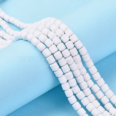 White Column Polymer Clay Beads