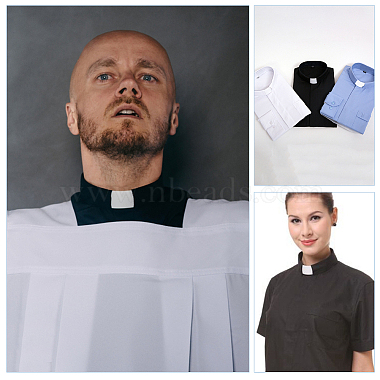benecreat 50 個のプラスチック製タブカラー、聖職者のシャツ用(AJEW-BC0003-64A)-7