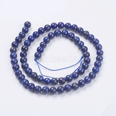 Natural Lapis Lazuli(Filled Color Glue) Beads Strands(G-K269-02-6mm)-2