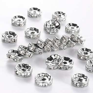 10mm Disc Stainless Steel + Rhinestone Spacer Beads