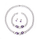 304 Stainless Steel Stud Earrings & Pendant Necklaces & Link Bracelets Jewelry Sets(SJEW-L135-01C)-1