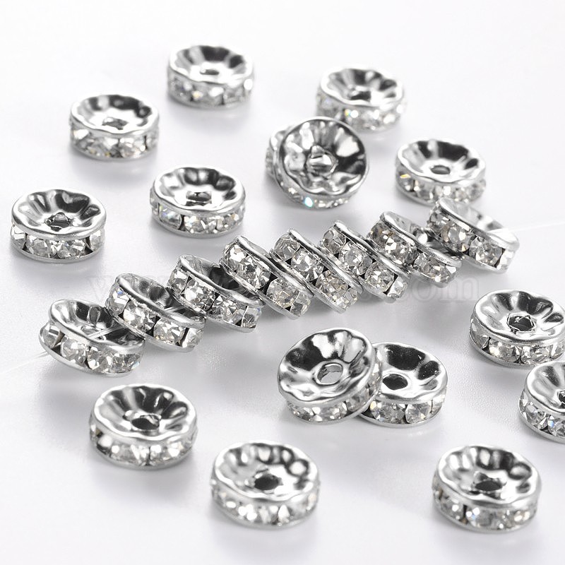 Rhinestone Spacer Disc Beads