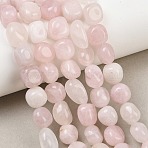 Natural Rose Quartz Beads Strands, Nuggets, Tumbled Stone, 9~11x8~10x6~10mm, Hole: 0.8mm, about 18~19pcs/strand, 6.89~7.28''(17.5~18.5cm)(GG-CBA787B-A33)