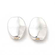 Long-Lasting Plated Alloy Beads, Cadmium Free & Nickel Free & Lead Free, Oval, Silver, 11x9x4mm, Hole: 1.8mm(FIND-C020-16S)