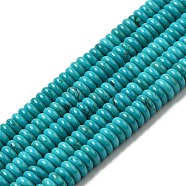 Natural Howlite Beads Strands, Dyed, Rondelle, Turquoise, 8~8.5x2.5~3mm, Hole: 1.2mm, about 129~130pcs/strand, 15.35~15.51''(39~39.4cm)(G-B049-C01-03A)