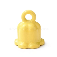 Spray Painted Alloy Charms, Lily of the Valley Charm, Yellow, 9x7.5mm, Hole: 1.6mm(FIND-C021-01D)