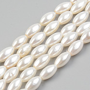 Natural Freshwater Shell Beads Strands, Rice, Seashell Color, 7.5x4.5mm, Hole: 0.8mm, about 54~56pcs/strand, 15.20 inch~15.94 inch(38.6cm~40.5cm)(SHEL-T017-12)