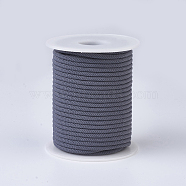 Nylon Threads, Milan Cords/Twisted Cords, Gray, 3mm, about 21.87 yards(20m)/roll(NWIR-P018-18)