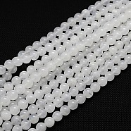 Natural White Moonstone Beads Strands, Round, White, 8mm, Hole: 1mm(G-G559-8mm)