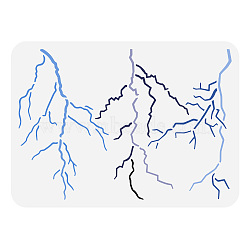 Plastic Drawing Painting Stencils Templates, for Painting on Scrapbook Fabric Tiles Floor Furniture Wood, Rectangle, Lightning Bolt, 29.7x21cm(DIY-WH0396-689)