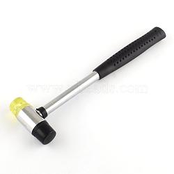 Installable Two Way Rubber Hammers, Mallets, Sledge Hammer with  Steel Handle, Platinum, 235~240x64x25mm(TOOL-R091-02)