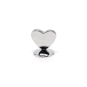 Zinc Alloy Name Card Clip, Message Note Photo Stand Holder, Heart, for Wedding Decoration, Platinum, 24.5x21x25mm
