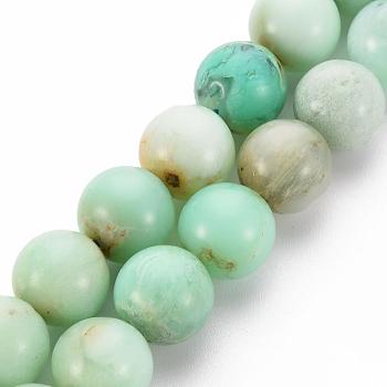 Natural Chrysoprase Beads Strands, Round, 10mm, Hole: 1mm, about 18~20pcs/strand, 7.4 inch