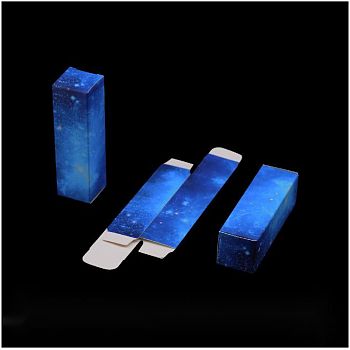 Rectangle Lipstick Paper Packaging Boxes, Lip Sample Lip Gloss Packaging Box, Blue, 8.65x2.6x2.55cm