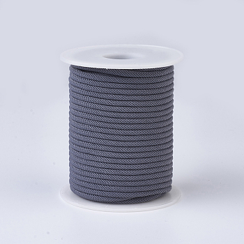 Nylon Threads, Milan Cords/Twisted Cords, Gray, 3mm, about 21.87 yards(20m)/roll