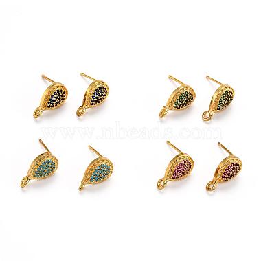 Brass Stud Earring Findings(KK-G398-07D-G)-4