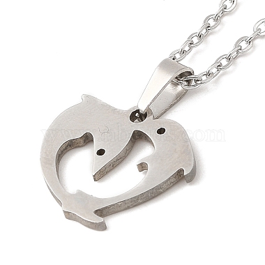 Non-Tarnish 306 Stainless Steel Pendant Necklace for Women(NJEW-Q772-01P-09)-2