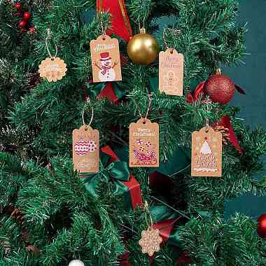 Рождественские тематические открытки из крафт-бумаги(DIY-SZC0003-01)-6