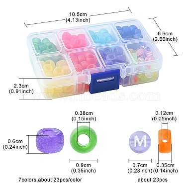 184Pcs 8 Colors Transparent Plastic Beads(KY-YW0001-52)-3