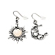 Resin Beaded Moon and Sun Asymmetrical Earrings(EJEW-C036-01F)-1