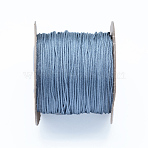 Eco-Friendly Dyed Nylon Braided Cord, Chinese Knotting Cord for Beading Jewelry Making Macrame Craft, Steel Blue, 0.8mm, about 120.30 Yards(100m)/Roll(OCOR-L002-72-504A)