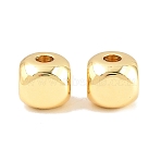Brass Beads, Cube, Rack Plating, Long-Lasting Plated, Lead Free & Cadmium Free, Real 18K Gold Plated, 6x6x6mm, Hole: 2mm(KK-CBA78C7-16G)