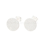 304 Stainless Steel Stud Earring Findings, Flat Round, Silver, 12mm, Hole: 1.2mm, Pin: 0.8mm(STAS-O119-15C-S)