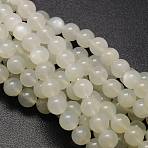 Round Natural White Moonstone Bead Strands, Grade A, 6mm, Hole: 1mm, about 63pcs/strand, 14.96''(38cm)(G-L425-22-6mm)