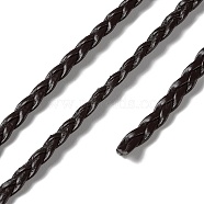 Flat Braided PU Leather Cord, for Necklace & Bracelet Making Accessories, Coconut Brown, 5x2mm(WL-XCP0001-14)