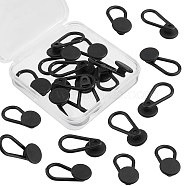 Gorgecraft 10Pcs 15mm Rubber Adjustable Extension Buttons, for Costume Accessories, Black, 33x16x8mm, Hole: 11x18.5mm(BUTT-GF0001-03A)
