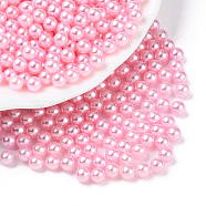 Imitation Pearl Acrylic Beads, No Hole, Round, Pink, 1.5~2mm, about 10000pcs/bag(OACR-S011-2mm-Z4)
