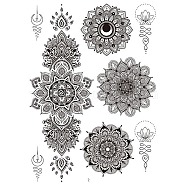 Mandala Pattern Vintage Removable Temporary Water Proof Tattoos Paper Stickers, Flower Pattern, 21x15cm(MAND-PW0001-14B)